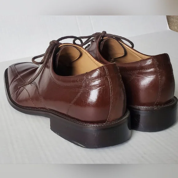 Zengara Men's Brown Leather Dress Shoes Sz 9M - Picture 3 of 11